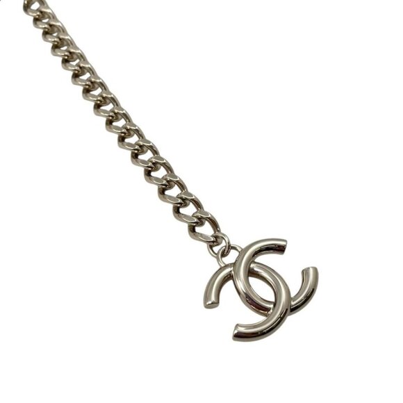 Chanel Belt CC Logo Chain Denim Blue Gold